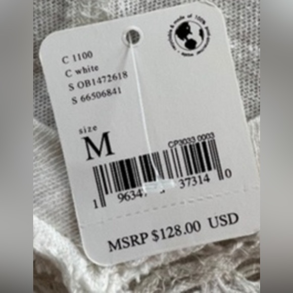 FREE PEOPLE Lyla Cutout Cotton Tee in White NWT - Picture 7 of 7